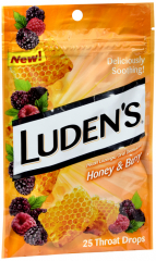 LUDENS BAG HONEY BERRY DROPS 25 CT