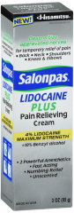 SALONPAS LIDOCAINE PLUS CREAM 3OZ