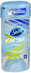 SECRET CLEAR GEL ACTIVE FRESH DEO 2.6 OZ