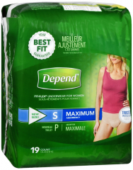 DEPEND UNDERWEAR MAXI SMALL WOMAN 2X19CT
