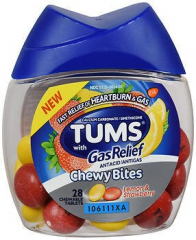 TUMS CHEWY BITES PLUS GAS BERRY 28CT