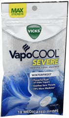 VICKS VAPOCOOL DROPS BAG SEV MNTHL 18CT