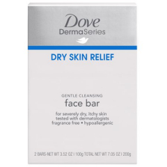 DOVE DERMA GENTLE CLEANSING BAR 2X3.6OZ