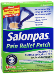 SALONPAS PAIN RELIEVING PATCH LARGE 9CT