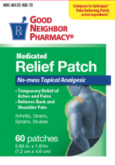 GNP MEDICATED PAIN RELIEF PATCH 60CT