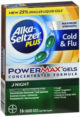 ALKA-SELTZER PLUS POWERMAX GELS NT 16CT