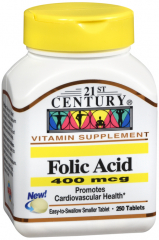 FOLIC ACID 400MCG TAB 250CT 21ST CENTURY