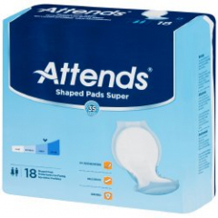 ATTENDS SHAPED PAD SUPER 4X18 CT