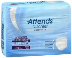 ATTENDS DISCREET UNDERWEAR MEDIUM 4X16CT