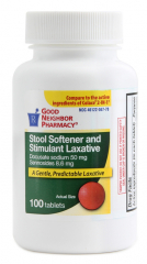 GNP STOOL SOFT AND LAX 8.6MG TAB 100CT