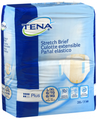 BRIEF STRETCH PLUS L/XL 2X36CT TENA