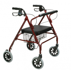 ROLLATOR HD BARIATRIC RED 500LB CAP