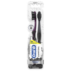 ORAL B TOOTHBRUSH CHARCOAL SOFT 2CT