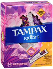 TAMPAX RADIANT REGULAR TAMPON 14CT