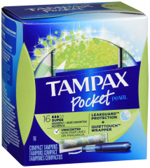 TAMPAX PCKT PEARL SPR UNSCENT TAMPN 16CT