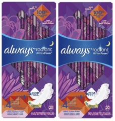 ALWAYS RADANT SZ4 OVRNT SCNTD PAD 6X22CT