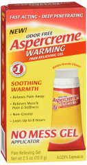 ASPERCREME WARMING NO-MESS GEL 2.5OZ