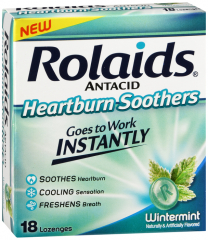 ROLAIDS HEARTBURN SOOTHERS LOZENGES 18CT