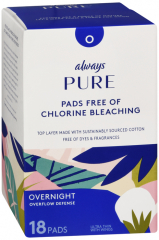 ALWAYS PURE OVERNIGHT PADS 3X18CT