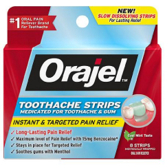ORAJEL TOOTHACHE STRIPS 8 CT.