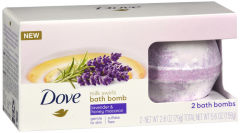 DOVE LAVENDER HONEY BATH BOMBS 2X2.8OZ