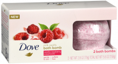 DOVE VAN RASP CREME BATH BOMBS 2X2.8OZ