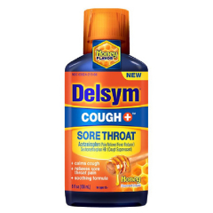 DELSYM COUGH PLUS SORE THRT HNY LIQ 6OZ
