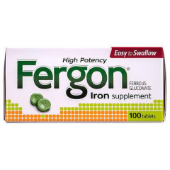 FERGON IRON SUPPLEMENT TABLETS 100 CT