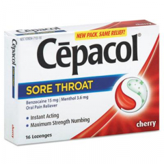 CEPACOL LOZENGE XSTR CHERRY 16CT