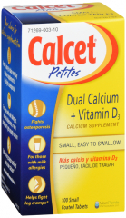 CALCET PETITE DUAL CALCIUM D3 TAB 100CT