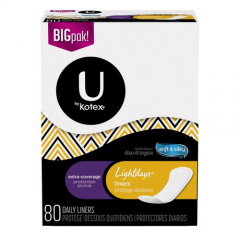U BY KOTEX LIGHTDAYS XTRA COVERGE 4X80CT