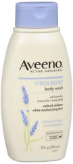Aveeno Active Naturals Stress Relief Body Wash Lavender, Chamomile and Ylang-Ylang Scent - 12 oz