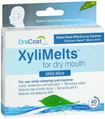 OraCoat XyliMelts for Dry Mouth, Mild-Mint - 40 Discs