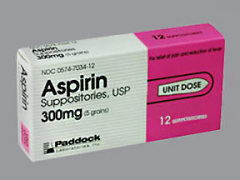 ASPIR SUPP 300MG UD PADD   12@