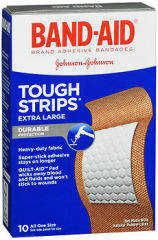 Band-Aid Bandages Tough-Strips Extra Large All One Size - 10 ct