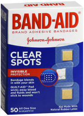 Band-Aid Clear Spots Adhesive Bandages All One Size - 50 ct
