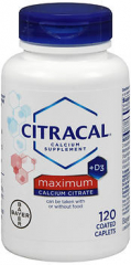 Citracal Calcium Citrate + D3 Supplement Coated Caplets Maximum - 120 ct