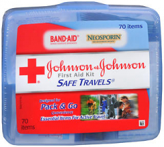Johnson & Johnson Red Cross Safe Travels First Aid Kit 70 Items - 1 kit