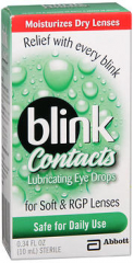 blink Contacts Lubricating Eye Drops For Soft & RGP Lenses - 0.34 oz