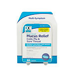 QC MUCUS RELIEF COLD/FLU SORE THR CAP 20