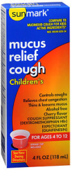 Sunmark Mucus Relief Cough Children's Cherry Flavor - 4 oz
