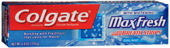 Colgate MaxFresh Whitening Toothpaste with Mini Breath Strips Cool Mint - 6 OZ