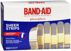 BAND-AID Sheer Strips Adhesive Bandages All One Size