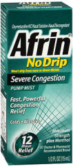Afrin No Drip Pump Mist Severe Congestion, 12 Hour - 0.5 oz