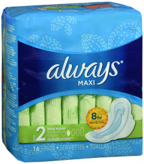 Always Maxi Pads with Flexi-Wings Long Super - 12pks of 16