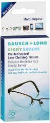 Bausch + Lomb Sight Savers Pre-Moistened Lens Cleaning Tissues - 12 pks of 16