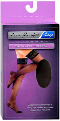 Loving Comfort Thigh High Stockings, Moderate, Black, Extra Large - 1 pr