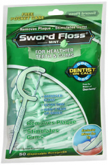 Sword Floss Disposable Floss/Picks Mint - 50 ct