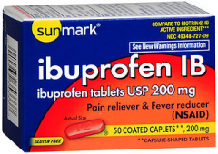 Sunmark Ibuprofen IB 200 mg Coated Caplets - 50 ct