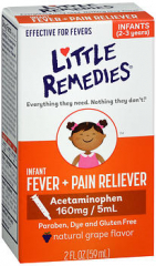 Little Remedies For Fevers Infant Fever/Pain Reliever Natural Grape Flavor - 2 oz